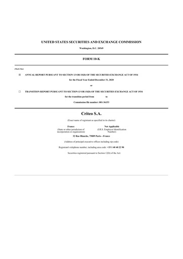 Thumbnail Criteo 10-K Annual Report 2020