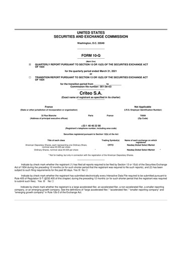 Thumbnail Criteo 10-Q Quarterly Report FY2021 