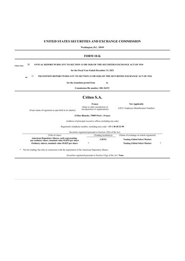 Thumbnail Criteo 10-K Annual Report 2021