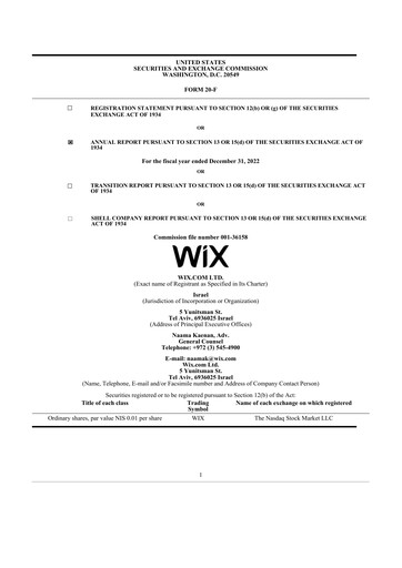 Thumbnail Wix.com 20-F Annual Report 2022