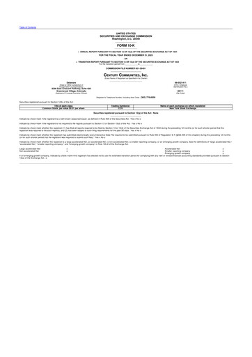 Thumbnail Century Communities
 10-K Annual Report 2025