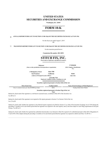 Thumbnail Stitch Fix
 10-K Annual Report 2019