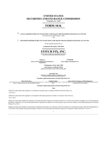 Thumbnail Stitch Fix
 10-K Annual Report 2020