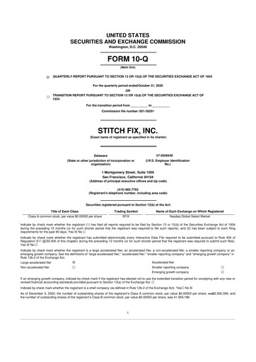Thumbnail Stitch Fix
 10-Q Quarterly Report FY2021 