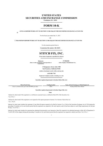Thumbnail Stitch Fix
 10-K Annual Report 2021