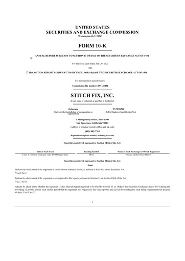 Thumbnail Stitch Fix
 10-K Annual Report 2023