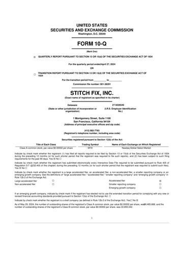 Thumbnail Stitch Fix
 10-Q Quarterly Report FY2024 