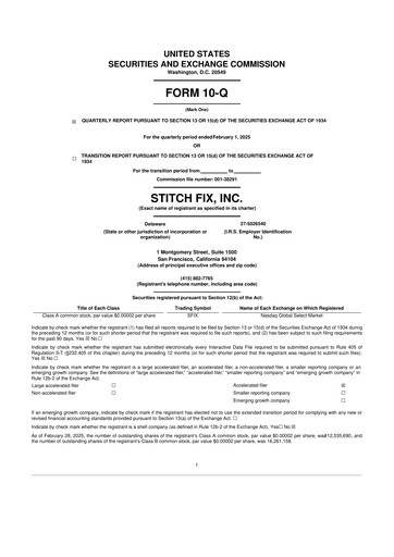 Thumbnail Stitch Fix
 10-Q Quarterly Report FY2025 