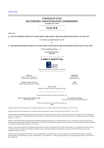 Thumbnail Ladder Capital
 10-K Annual Report 2017