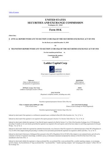 Thumbnail Ladder Capital
 10-K Annual Report 2018