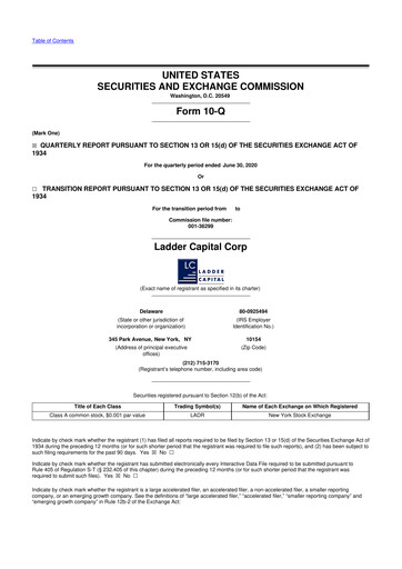 Thumbnail Ladder Capital
 10-Q Quarterly Report FY2020 