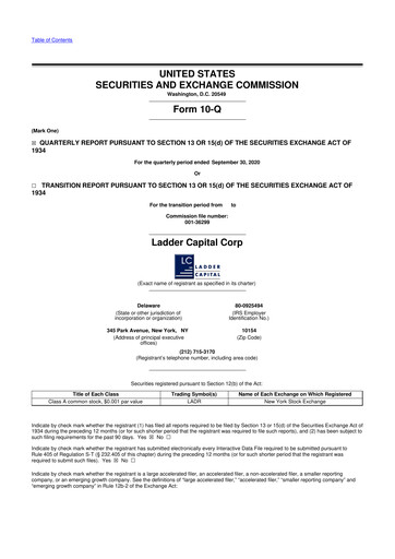 Thumbnail Ladder Capital
 10-Q Quarterly Report FY2020 