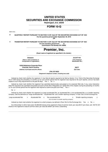 Thumbnail Premier 10-Q Quarterly Report FY2017 