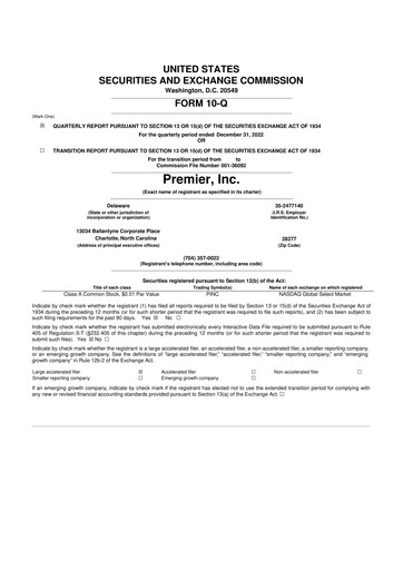 Thumbnail Premier 10-Q Quarterly Report FY2023 