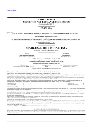 Thumbnail Marcus & Millichap 10-K Annual Report 2022