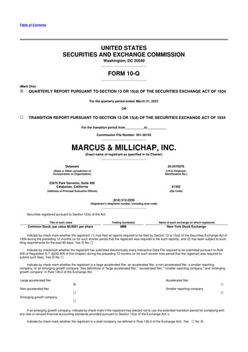 Thumbnail Marcus & Millichap 10-Q Quarterly Report FY2023 