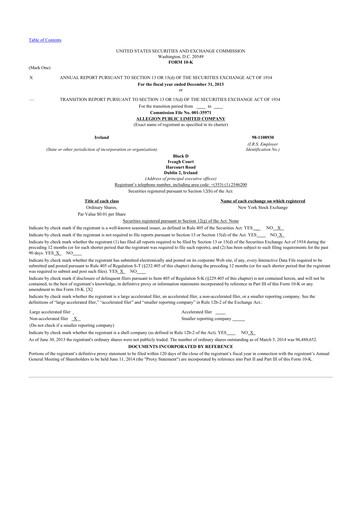 Thumbnail Allegion
 10-K Annual Report 