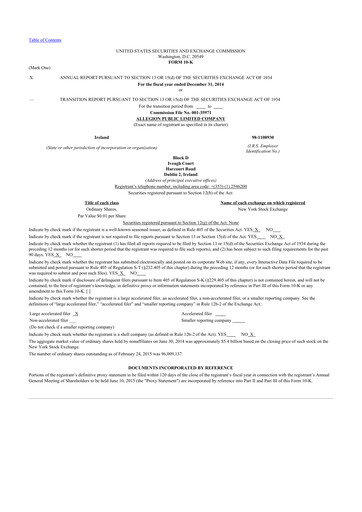 Thumbnail Allegion
 10-K Annual Report 2014