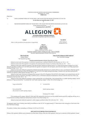 Thumbnail Allegion
 10-K Annual Report 2017