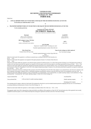 Thumbnail Outfront Media
 10-K Annual Report 2017