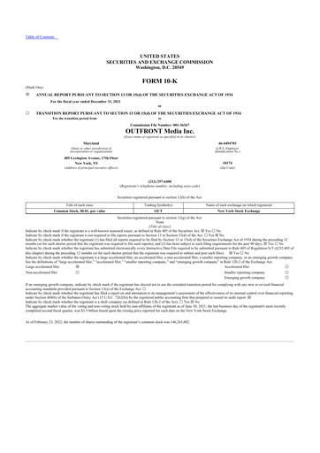 Thumbnail Outfront Media
 10-K Annual Report 2021