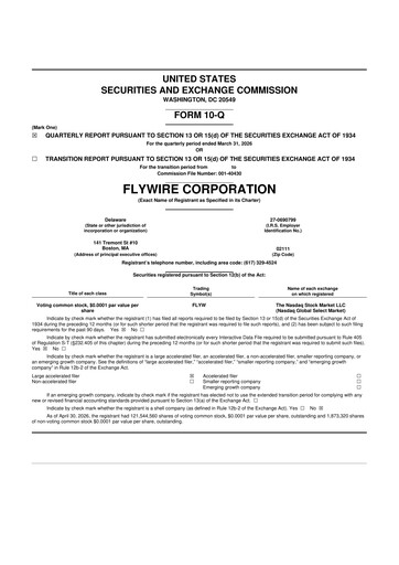 Vorschaubild Flywire 10-Q Quartalsbericht  