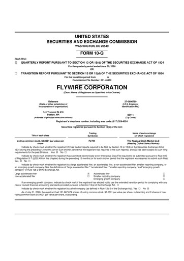 Thumbnail Flywire 10-Q Quarterly Report FY2026 