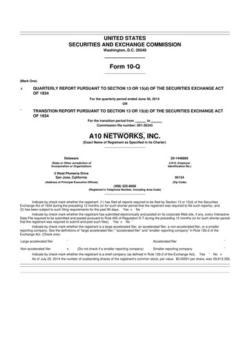 Thumbnail A10 Networks 10-Q Quarterly Report FY2014 