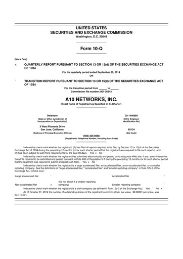 Thumbnail A10 Networks 10-Q Quarterly Report FY2014 
