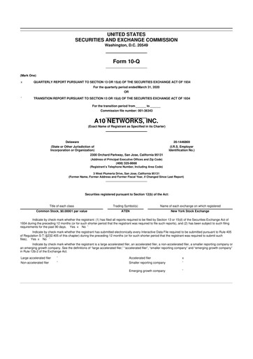 Thumbnail A10 Networks 10-Q Quarterly Report FY2020 