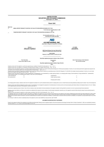 Thumbnail A10 Networks 10-K Annual Report 2025