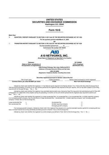 Thumbnail A10 Networks 10-Q Quarterly Report FY2026 