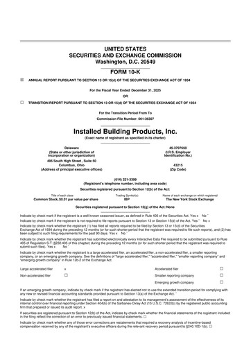 Thumbnail Installed Building Products 10-K Annual Report 2025