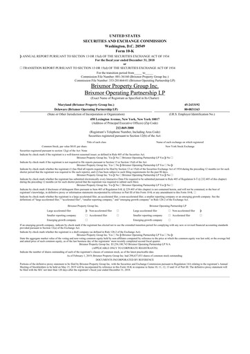 Thumbnail Brixmor Property Group
 10-K Annual Report 