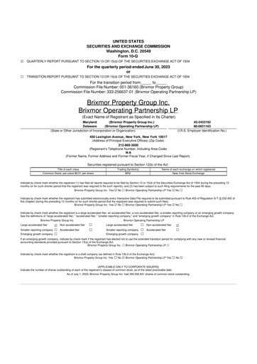 Thumbnail Brixmor Property Group
 10-Q Quarterly Report FY 