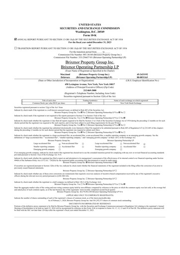 Thumbnail Brixmor Property Group
 10-K Annual Report 