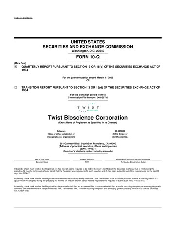 Thumbnail Twist Bioscience
 10-Q Quarterly Report FY 