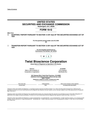 Vorschaubild Twist Bioscience
 10-Q Quartalsbericht 2026 