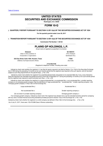 Thumbnail Plains GP 10-Q Quarterly Report FY2017 