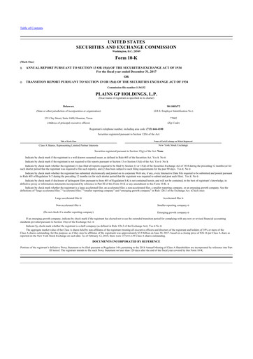 Thumbnail Plains GP 10-K Annual Report 2017