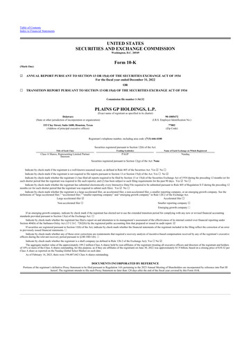 Thumbnail Plains GP 10-K Annual Report 2022