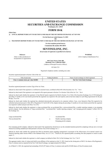 Thumbnail SentinelOne 10-K Annual Report 2022