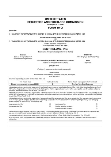 Miniature SentinelOne 10-Q Rapport trimestriel 2026 