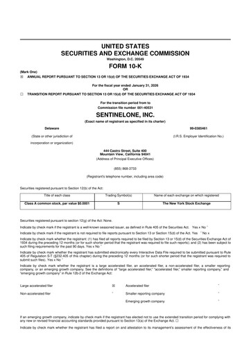 Miniature SentinelOne 10-K Rapport annuel 2026
