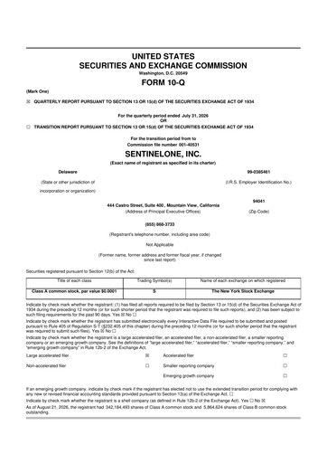 Thumbnail SentinelOne 10-Q Quarterly Report FY2027 Q2