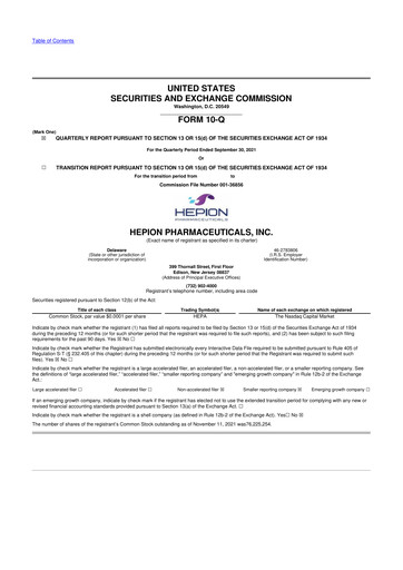 Thumbnail Hepion Pharmaceuticals 10-Q Quarterly Report FY2021 