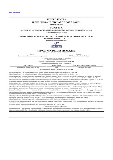 Thumbnail Hepion Pharmaceuticals 10-K Annual Report 2021