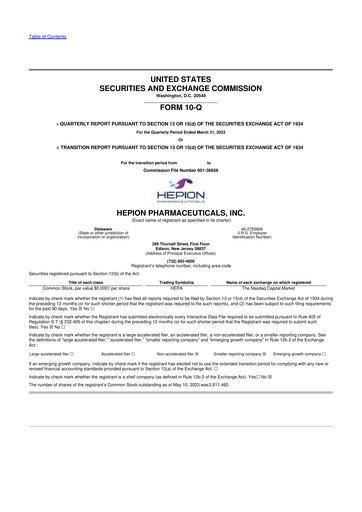 Thumbnail Hepion Pharmaceuticals 10-Q Quarterly Report FY2023 