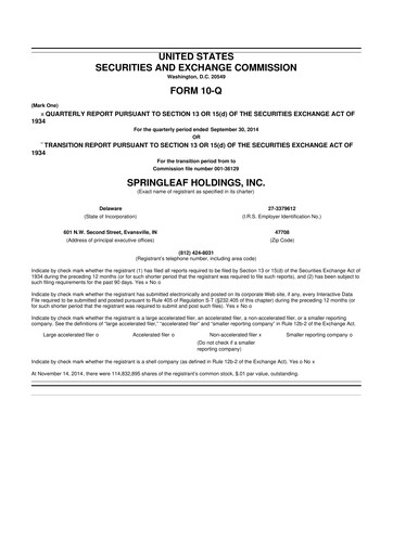 Thumbnail OneMain Financial
 10-Q Quarterly Report FY2014 