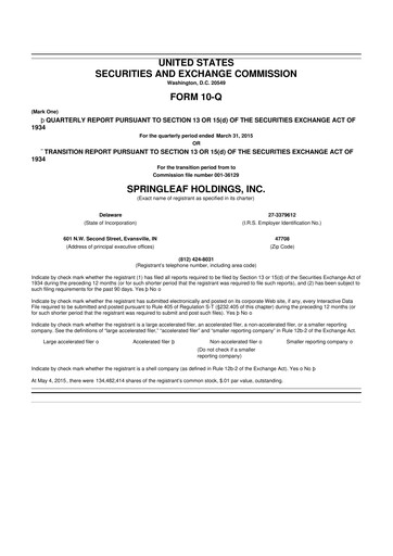 Thumbnail OneMain Financial
 10-Q Quarterly Report FY2015 